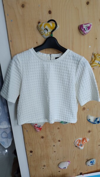 theory セオリー テクスチャー 白 五分丈トップス ボレロ サイズP Tシャツ