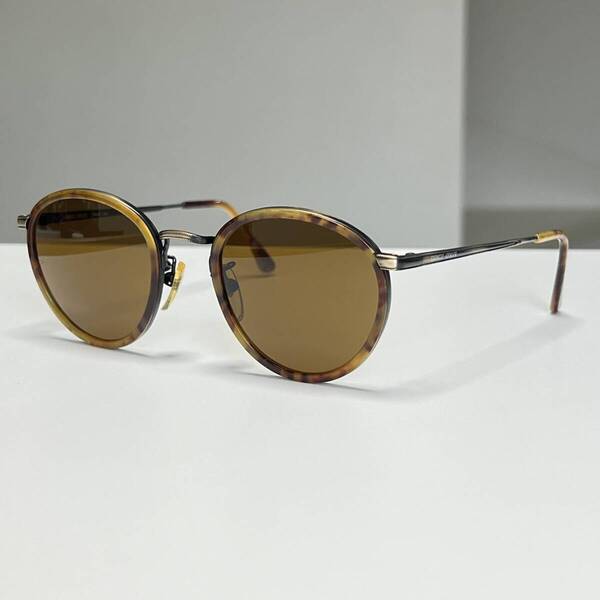 ◆GIORGIO ARMANI ジョルジオアルマーニ ヴィンテージ サングラス 101 741 50□22 ブラウンレンズ インサート ラウンド べっ甲柄