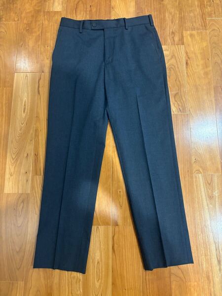【送料無料】ユニクロ ストレッチウールパンツ ダークグレー ウエスト76 丈74 感動パンツ