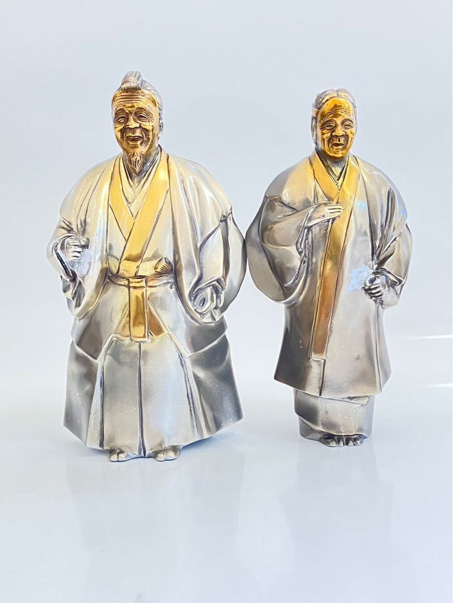 美しい 彫金家 樋口芳山 高砂銅製置物 （Yahoo!オークション -「(芳山 工芸品