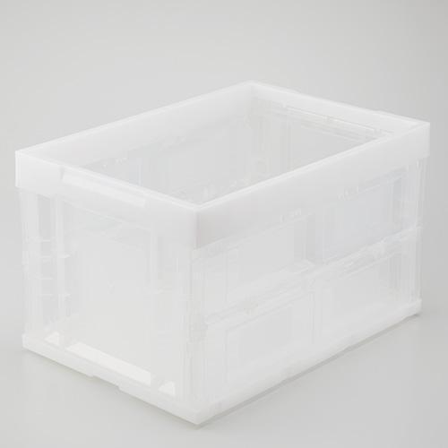 ★送料無料J★【4個セット】 アイリスオーヤマ ハード折りたたみコンテナ HDOC-50L クリア ×4個 【折りたたみコンテナ】