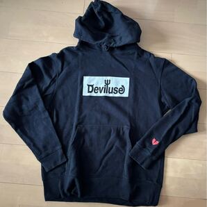 Deviluse デビルユース 長袖 フーディ パーカー スウェットパーカ 黒 ブラック Mサイズ