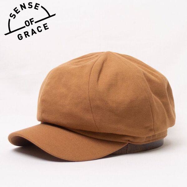 新品 SENSE OF GRACE ウール混ポリエステル キャスケット キャメル