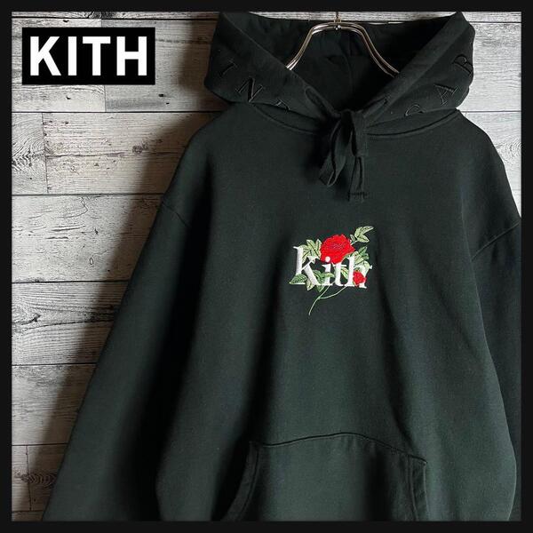 【即完売】KITH ☆ MONDAY PROGRAMバラ刺繍スウェットパーカー