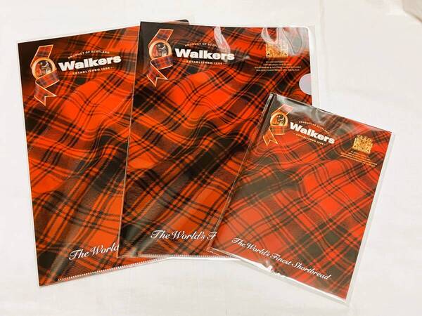 ウォーカー(Walkers)★タータンチェック柄A4クリアファイル2枚+A5ノート1冊