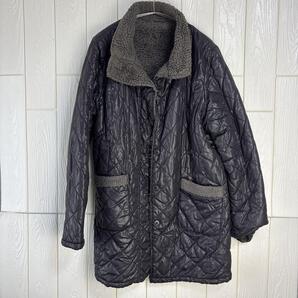 黒 キルティングジャケット ボア襟 フリーサイズ