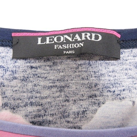 レオナール LEONARD 美品 半袖 カットソー 総柄 IBO58 花柄 フラワー Tシャツ 916 0359164 LLサイズ 紺 ネイビー マルチカラー レディース レオナール LEONARD 美品 半袖 カットソー 総柄 IBO58 花柄 フラワー Tシャツ 916 0359164 LLサイズ 紺 ネイビー マルチカラー レディース