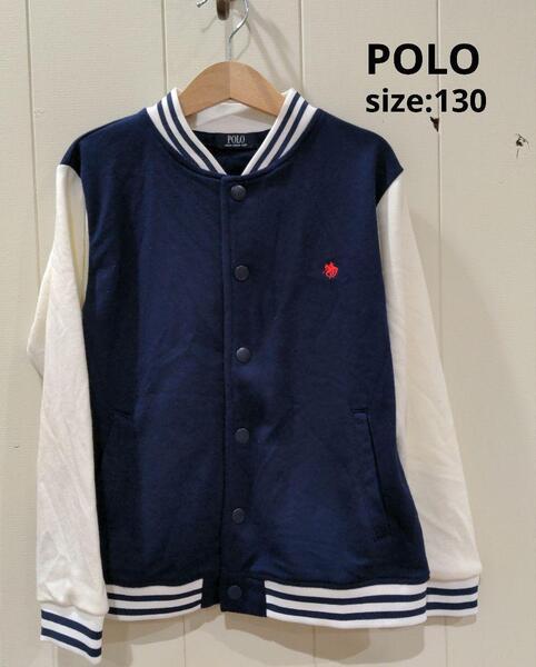 POLO ポロ キッズ 130 ジャンパー ブルゾン ネイビーホワイト