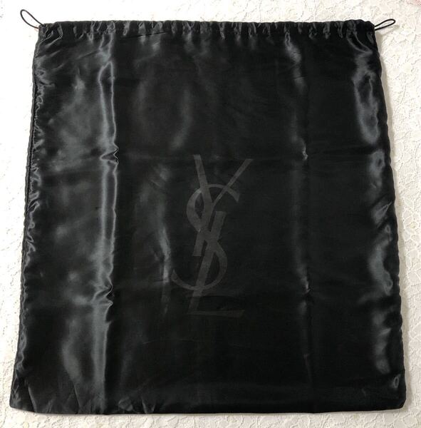 イヴサンローラン「YVE SAINT LAURENT」バッグ保存袋 旧型 (4276) 正規品 付属品 布袋 巾着袋 ブラック 二重仕立て ナイロン生地 43×59cm
