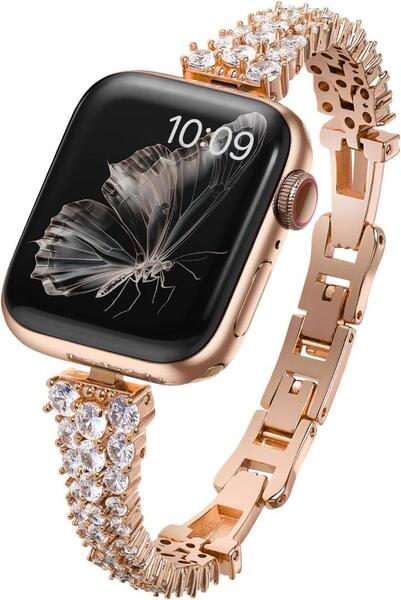 38/40/41mm コンパチブル Apple Watch バンド レディース ジルコン 宝石 キラキラ アップルウォッチバンド