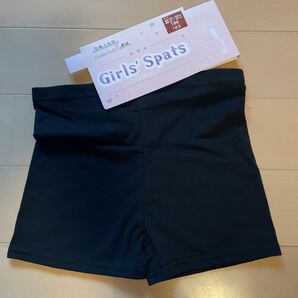 送料無料 新品 ガールズスパッツ1分丈 150cm 黒ブラック なめらかなレーヨン混 送料込み
