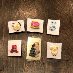 ビンテージ ボタン☆キッズ クリスマス ベビー レトロ 海外 ケーキ 子供 デッドストック テディベア 釦 アンティーク 手芸 羊 兎 裁縫 鶏