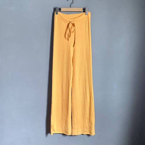 W/Cashmere カシミヤ ニットリブパンツ ロンハーマン購入 ダブルカシミヤ マンゴーオレンジ イエロー