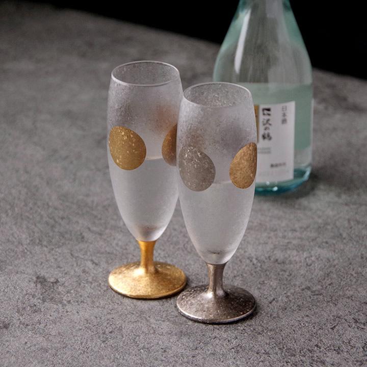 ペアセット 冷酒グラス 日月 日本製 化粧箱入 125ml プレミアムニッポンテイスト ショートステム 日本酒 ギフト プレゼント
