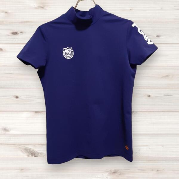 C0909【パーリーゲイツ|PEARLY GATES】Tシャツ半袖(2) ネイビー プリントロゴ