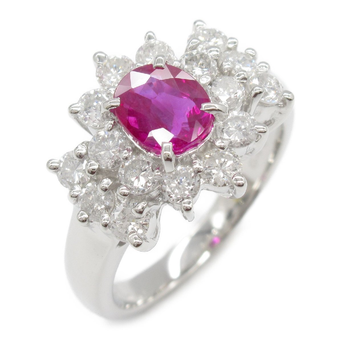 ジュエリー ルビー ダイヤモンド リング ブランドオフ JEWELRY Pt900プラチナ リング・指輪 Pt900 中古 レディース