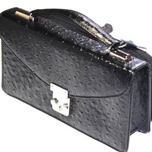 【ブラックフライデータイムセール】【送料込み】【限定】【新品】【税込み】牛革オースト型押し☆背面財布機能付☆MINIセカンドバッグ BK