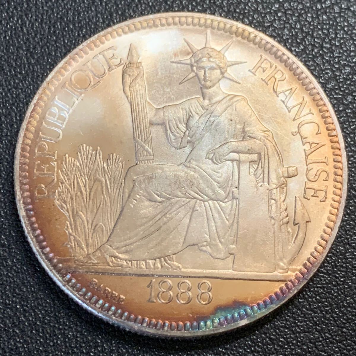 A241 銀貨古銭フランス領インドシナドル1921年自由の女神硬貨