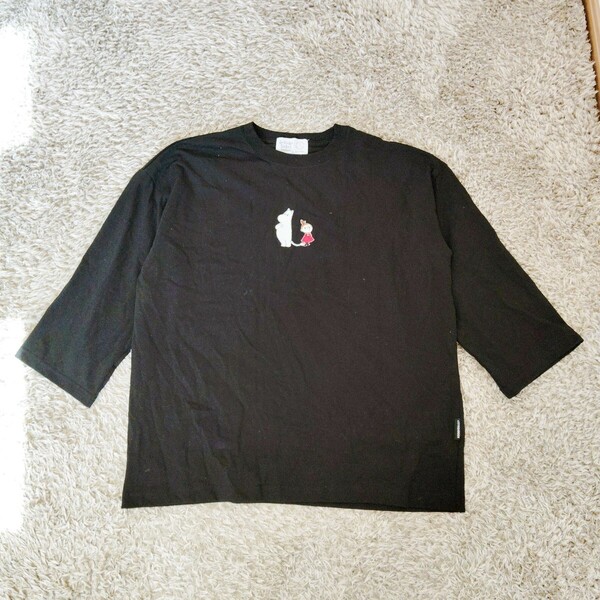 1018/3L/ムーミン谷の仲間たち レディース トップス Tシャツ 半袖 黒 ブラック ムーミン コラボ