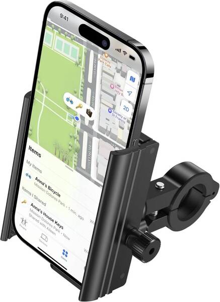 Ubike GPS トラッカー自転車携帯電話ホルダー、隠し型自転車携帯電話ホルダー、Apple Find My(iOS専用)対応、紛失モード、月額料金なし