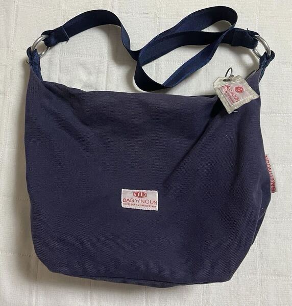 BAG'n'NOUN バッグンナウン 帆布ショルダーバッグ 紺色 ブルー ネイビー (USED)