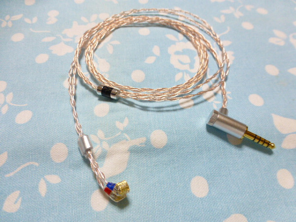 ATH CK100PRO 102SSC + 銀メッキOFC 八芯 ブレイド編 通常掛け L字 クリア コンパクト ×2 仕上げ 4.4mm5極 L字 ( 2.5mm 3.5mm 可能