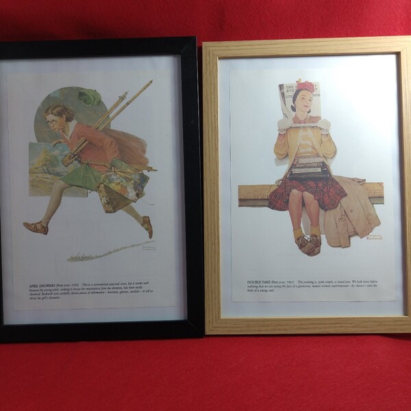 ノーマンロックウェルイラストフレーム2個セット(③)インテリアイラスト壁掛け Norman Rockwell