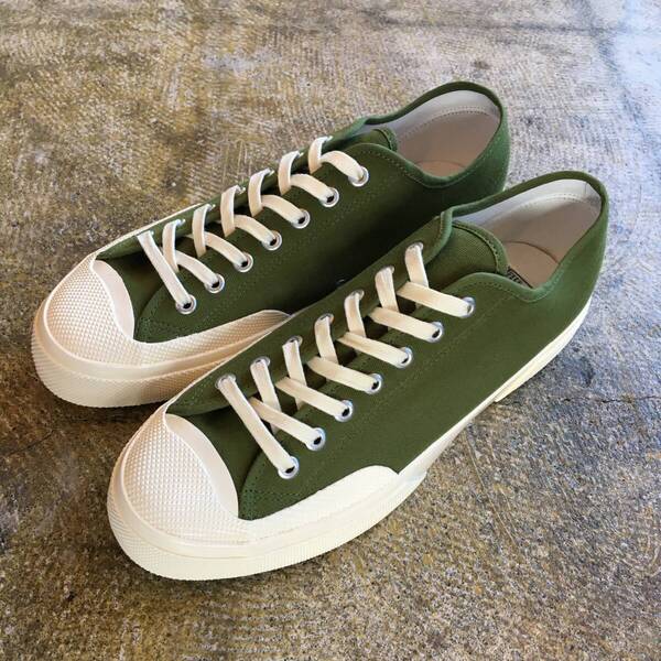 26.5cm(42)|ARTIFACT アーティファクト 2432 ワークス LOWCUT コットンキャンバス Green-Off White スペルガ 靴 (新品)(正規品)
