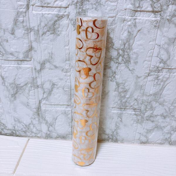 手芸用ラッピングペーパー ハート柄 ゴールド バレンタイン 28cm×10m