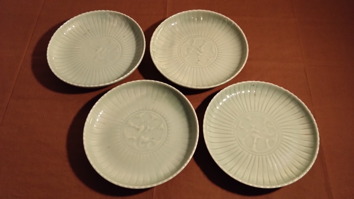 李朝 青磁 豆皿 鑑賞陶器 蔵出し 4客