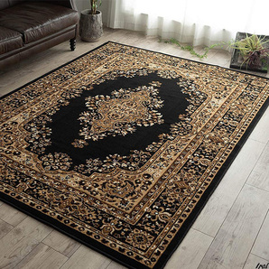 アンティーク 絨毯 カーペット ラグ インテリア 模様替え 床暖房対応 ホットカーペット対応 オールシーズン ブラック