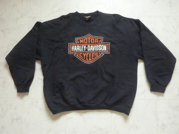 送料無料★HARLEY-DAVIDSON ハーレーダビッドソン ヴィンテージ 古着 スウェット トレーナー 両面プリント★