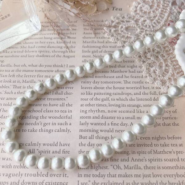 ネックレス ショート パール 8mm 美品 フォーマル☆Vintage jewelry accessories R0025
