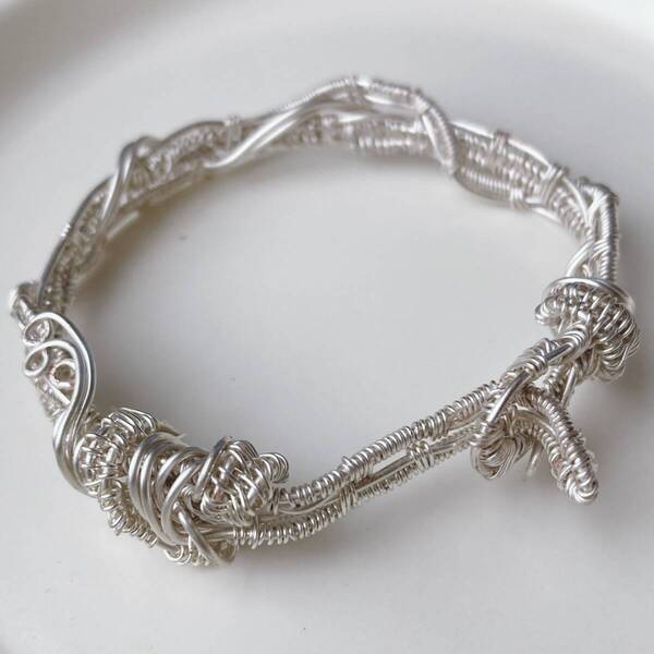 ブレスレット シルバー ワイヤー メンズ ☆Vintage jewelry accessories R0065