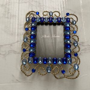 写真立て フォトフレーム ブルー×ゴールド