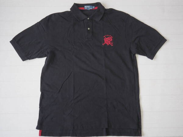 ☆送料無料☆ Polo by Ralph Lauren ポロ ラルフローレン USA直輸入 古着 半袖 ロゴ ポロシャツ メンズ XLT ブラック トップス 中古 即決