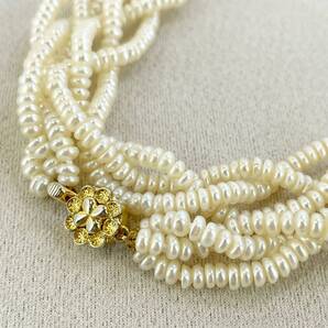 淡水パール ねじねじ セミロング ネックレス シルバー/24-2425M