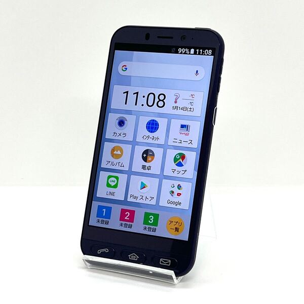 美品 シンプルスマホ4 704SH ネイビー ソフトバンク SIMロック解除済 判定◯ スマホ本体 送料無料 Y5MR