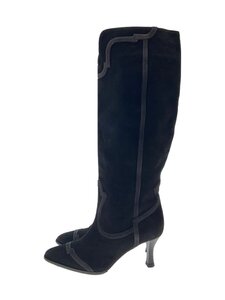 HERMES* сапоги /35.5/BLK/ замша