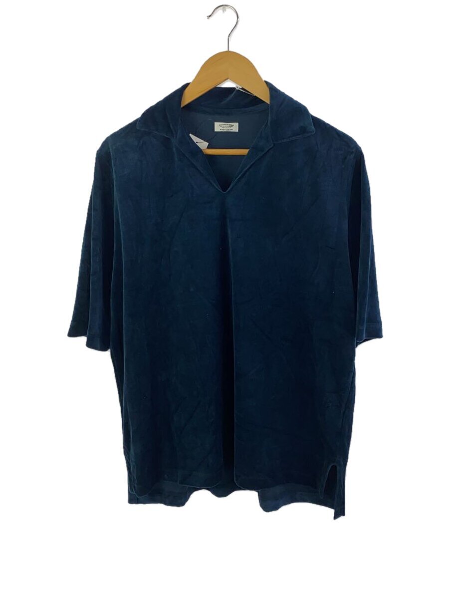 MAATEE&SONS◆SUVIN VELOUR SKIPPER/ポロシャツ/3/ベロア/NVY/MT4103-0808