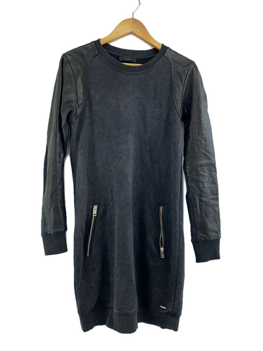 DIESEL◆長袖ワンピース/-/コットン/BLK/無地/tr000084
