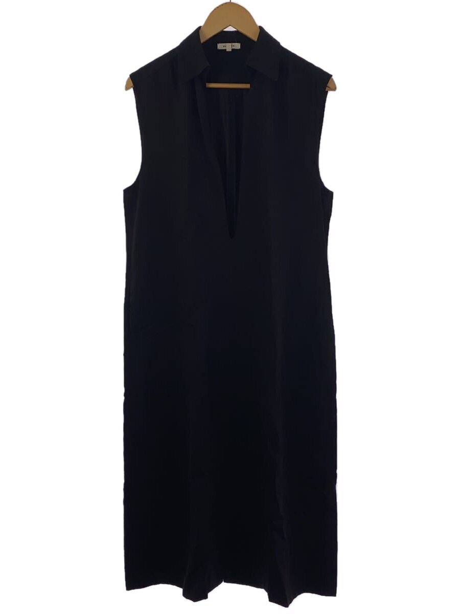 BLAMINK◆23SS/スキッパー/ノースリーブワンピース/36/コットン/BLK/7926-299-0331