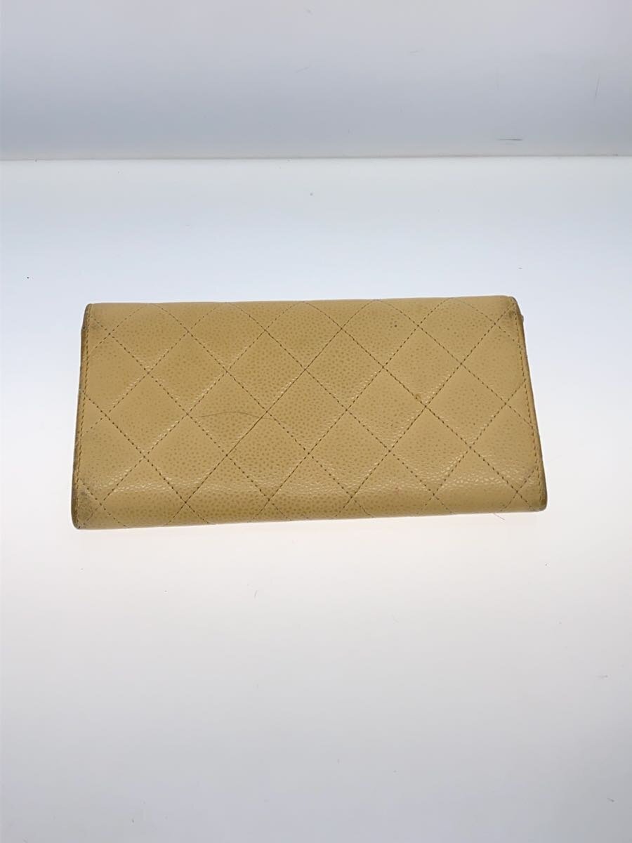 CHANEL◆長財布/レザー/IVO/無地/レディース CHANEL◆長財布/レザー/IVO/無地/レディース