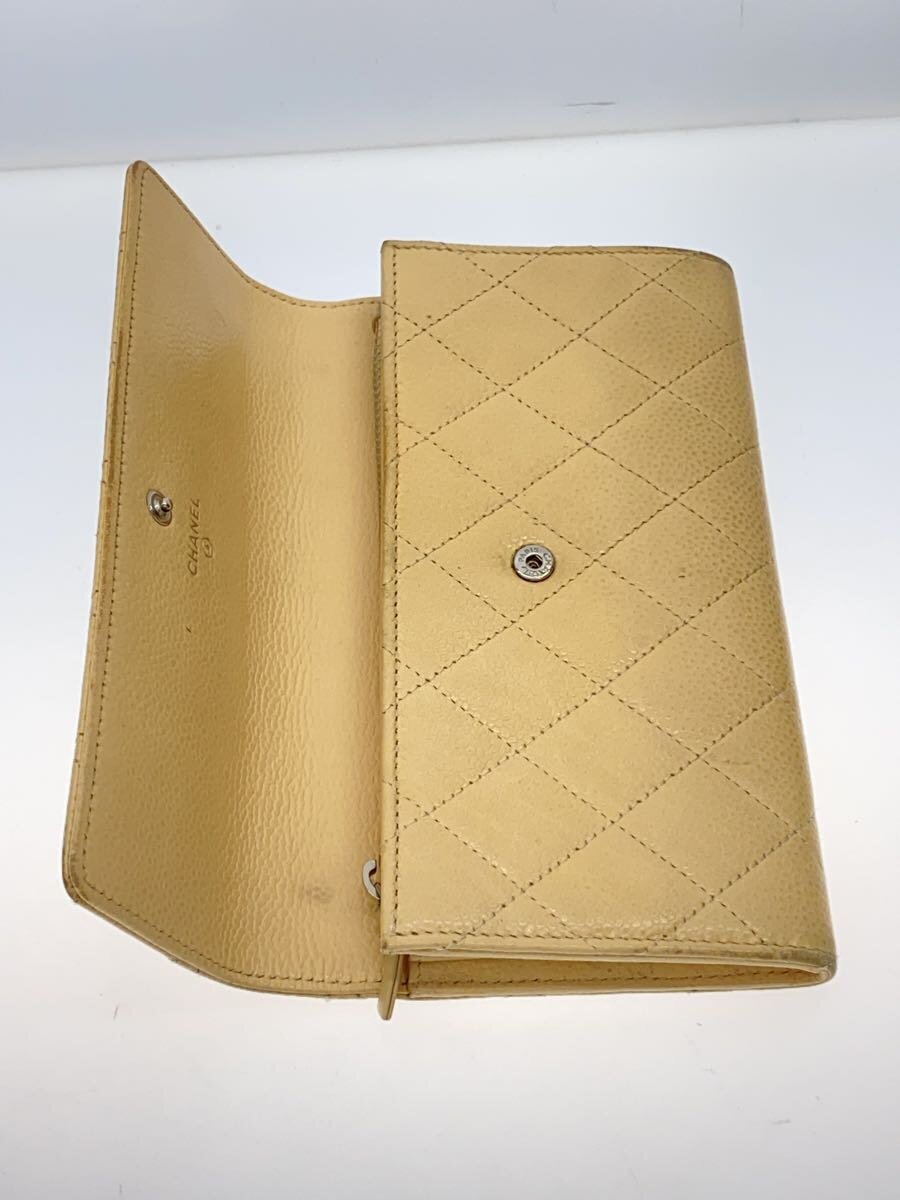 CHANEL◆長財布/レザー/IVO/無地/レディース CHANEL◆長財布/レザー/IVO/無地/レディース
