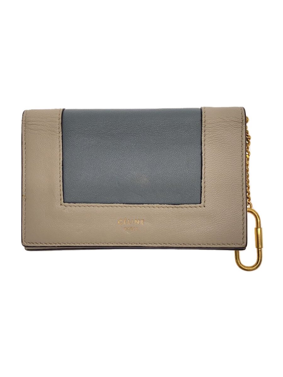 CELINE◆カードケース/レザー/GRY/レディース
