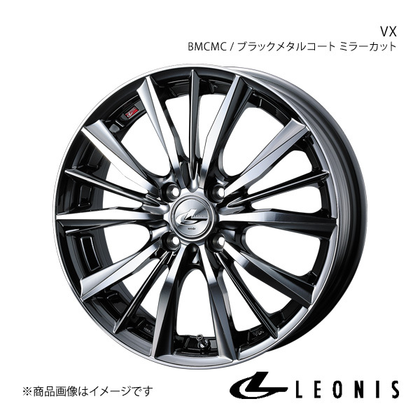 LEONIS/VX ミライース LA350系 アルミホイール1本 【16×5.0J 4-100 INSET45 BMCMC(ブラックメタルコート ミラーカット)】0033246
