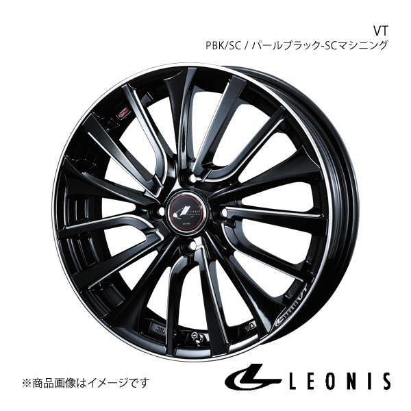 LEONIS/VT スクラムワゴン DG64W アルミホイール1本 【16×5.0J 4-100 INSET45 PBK/SC(パールブラック/SCマシニング)】0036333