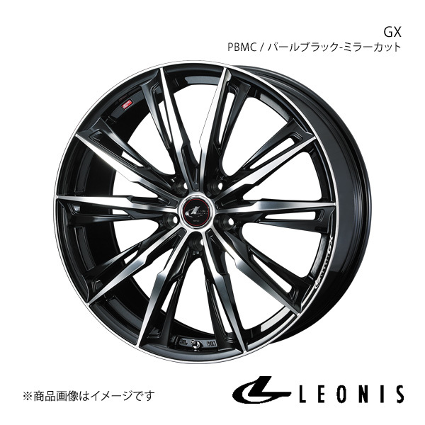 LEONIS/GX クラウンマジェスタ 210系 4WD アルミホイール1本【19×8.0J 5-114.3 INSET43 PBMC(パールブラック/ミラーカット)】0039391