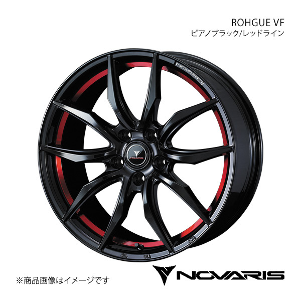NOVARIS/ROHGUE VF インプレッサWRX STI GRF/GVF アルミホイール1本【18×8.0J 5-114.3 INSET42 ピアノブラック/レッドライン】 0040071