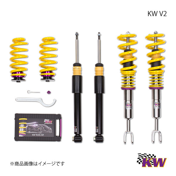 KW カーヴェー V2 車高調整サスキット フォルクスワーゲン Passat 3B セダン/ステーションワゴン 2WD front耐荷重:-1100 10/96-